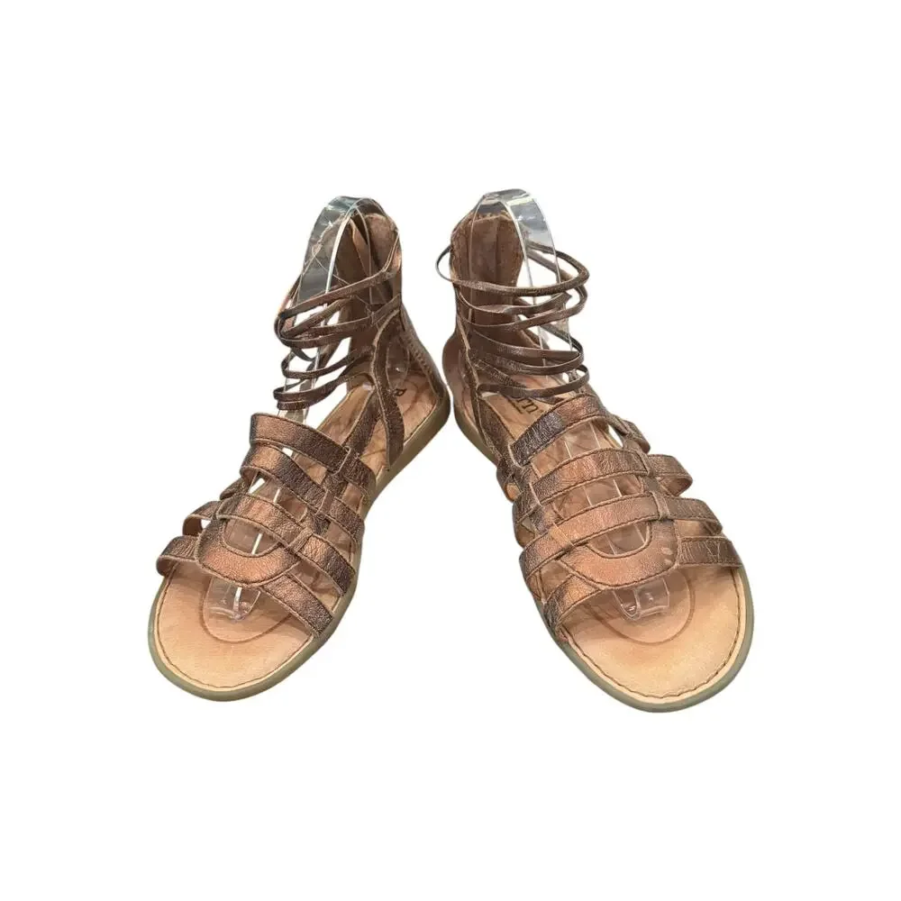 Born Metallic Bronze Leather Strappy Gladiator Sandals Women’s 7M F17018